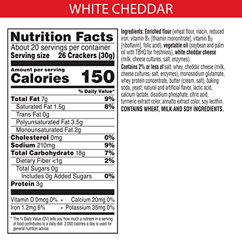 Cheez-It Cheese Crackers, Baked Snack Crackers, Office And Kids Snacks, White Cheddar, 21Oz Box (1 Box) #TOP2