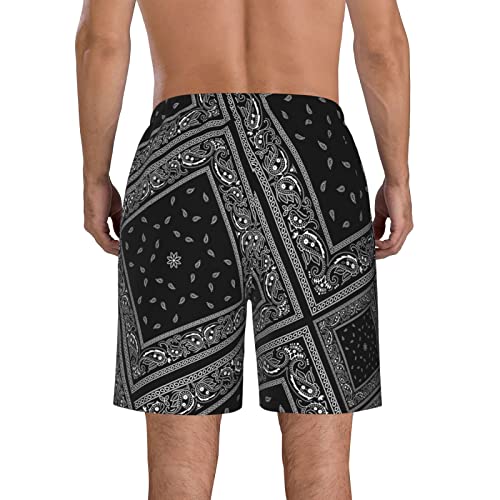 Men's Swim Trunks Black Bandanas Quick Dry Beach Short Swimwear Bathing Suits3