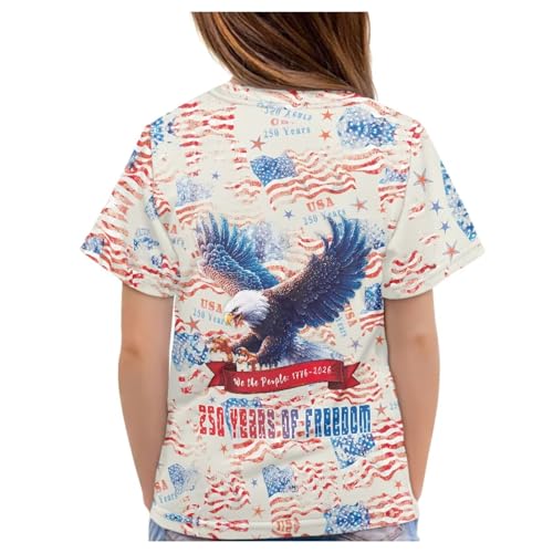 Image of WELLFLYHOM Kids Tshirts Girls Boys Short Sleeve Crewneck Tees Shirts Casual Sport Pullover Tops Size 3-16 Years