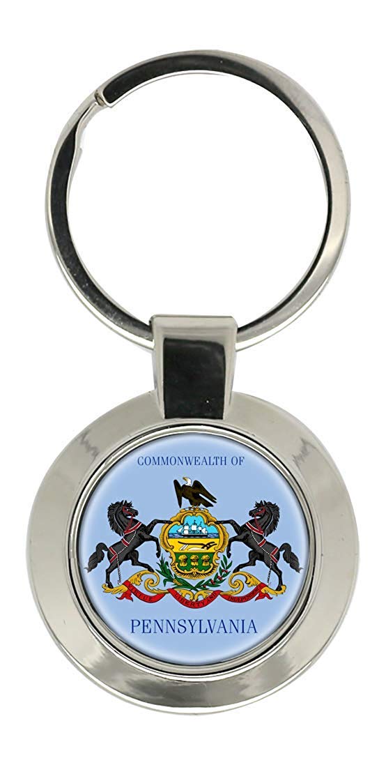 Giftshop Uk Unisex Silver Coloured Metal Pennsylvania Usa Key Ring