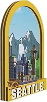 Vista 2 de Imán de madera para nevera de Seattle Washington USA Monumentos 3D de viaje, recuerdos coleccionables, decoración hecha a mano -1921