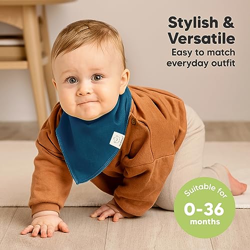 Image of KeaBabies 8pk Organic Baby Bandana Bibs for Drooling and Teething (Thunder)