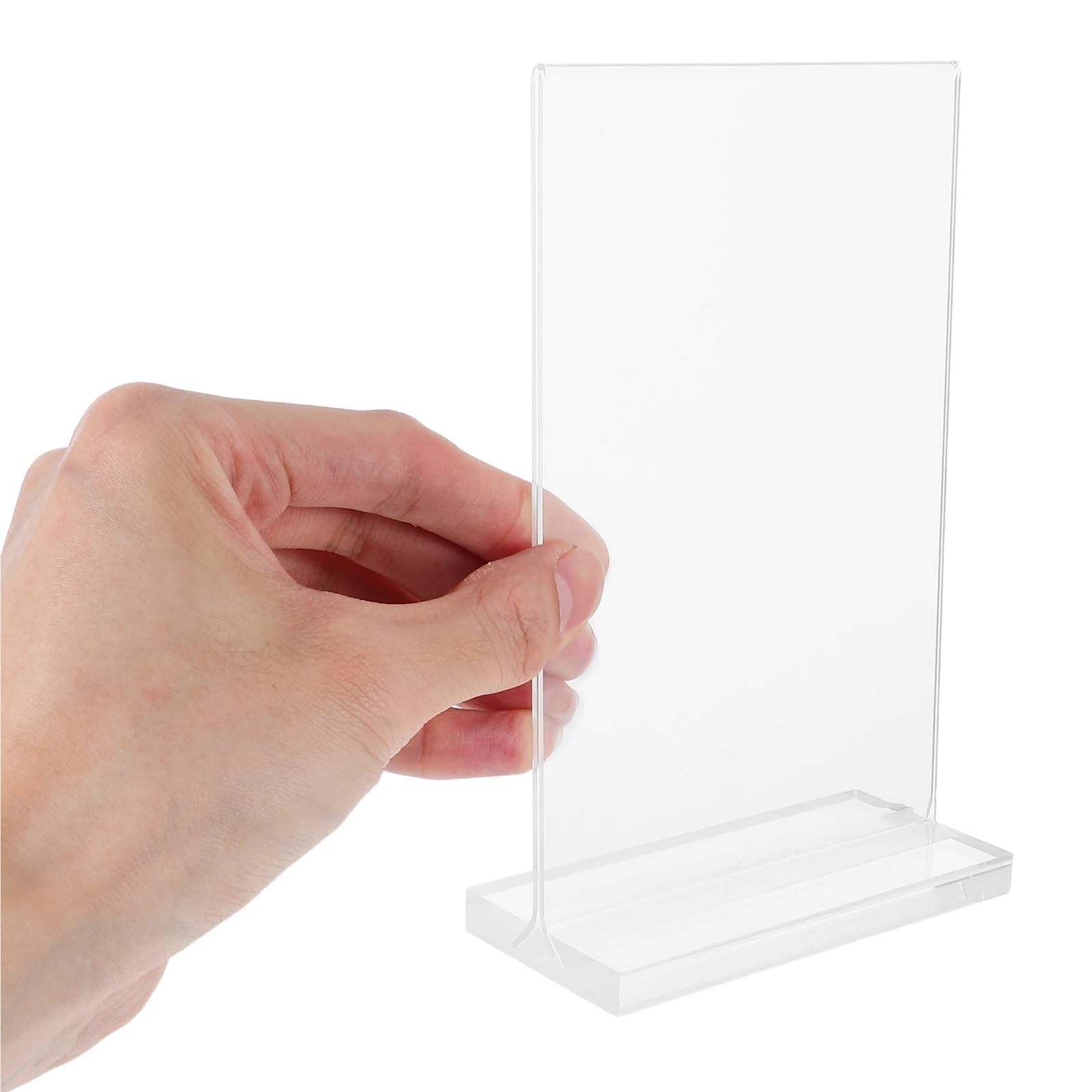 bogniga Acrylic Brochure Holder 4Pcs Transparent Sign Poster Board Clear Display Stand Acrylic Number Plate Bar Menu Brochure