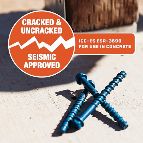 Tapcon+ 1/2 x 6 Inch Mechanically Galvanized Heavy-Duty Hex Head Concrete Anchors, 2 PCS, Extreme Corrosion Resistant, Exterior Use, Concrete Block and Masonry Brick Screws, Drill Bit Sold Separately by Tapcon - Image 7