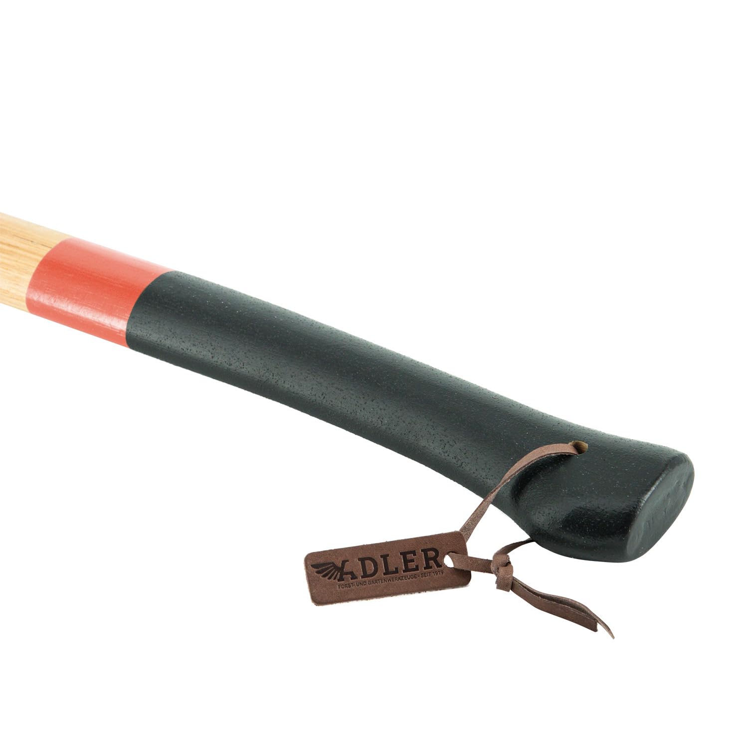 ADLER Spaltaxt inkl. Lederschutz: Geschmiedete Axt zum Holz spalten, Holzaxt mit C60-Stahlkopf & 80 cm Hickory-Stiel, Outdoor- & Forstaxt mit hoher Spaltwirkung, 3-Fach Verkeilung, Rot/schwarz, 2 kg