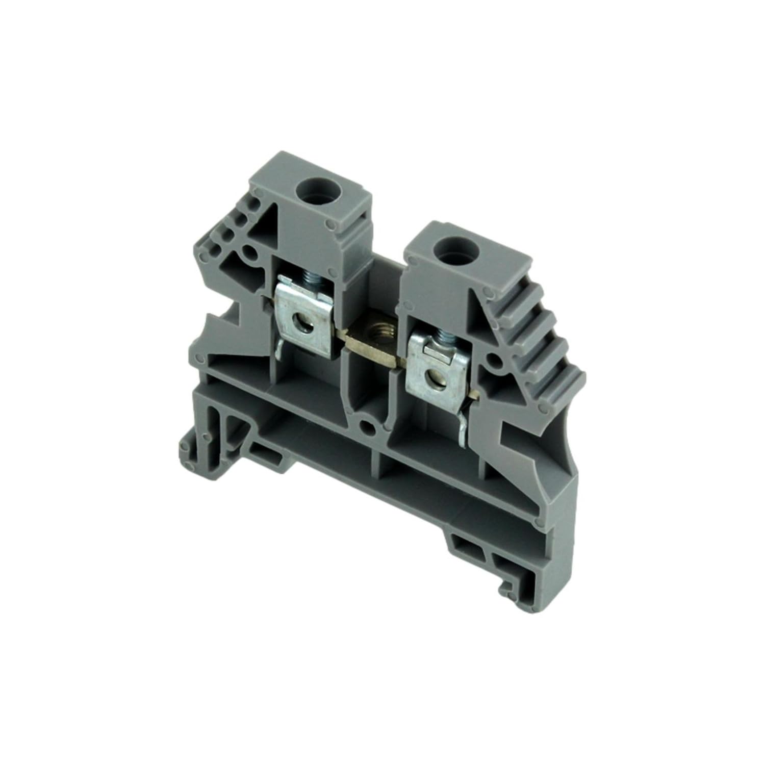 Bloc de jonction 4mm² - Borne ER4 Grise - 30A Max - Connexion à vis section max 6mm² - Montage sur rail DIN