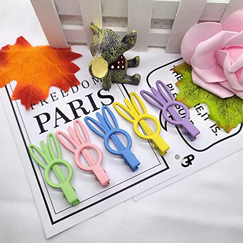 12 pinzas de cabello mate con diseño de conejo miniatura 5