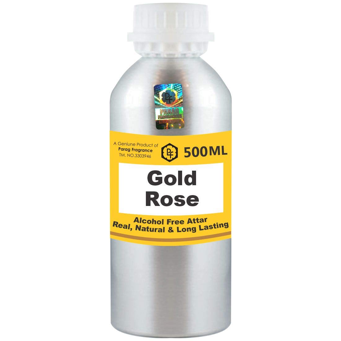 Gold Rose Attar 500ml Wholesale Pack Attar (Alcohol Free, Long Lasting Attar For Men - Women & Religious Use) Worlds Best Attar | Itra | Fragrance Oil | Scent