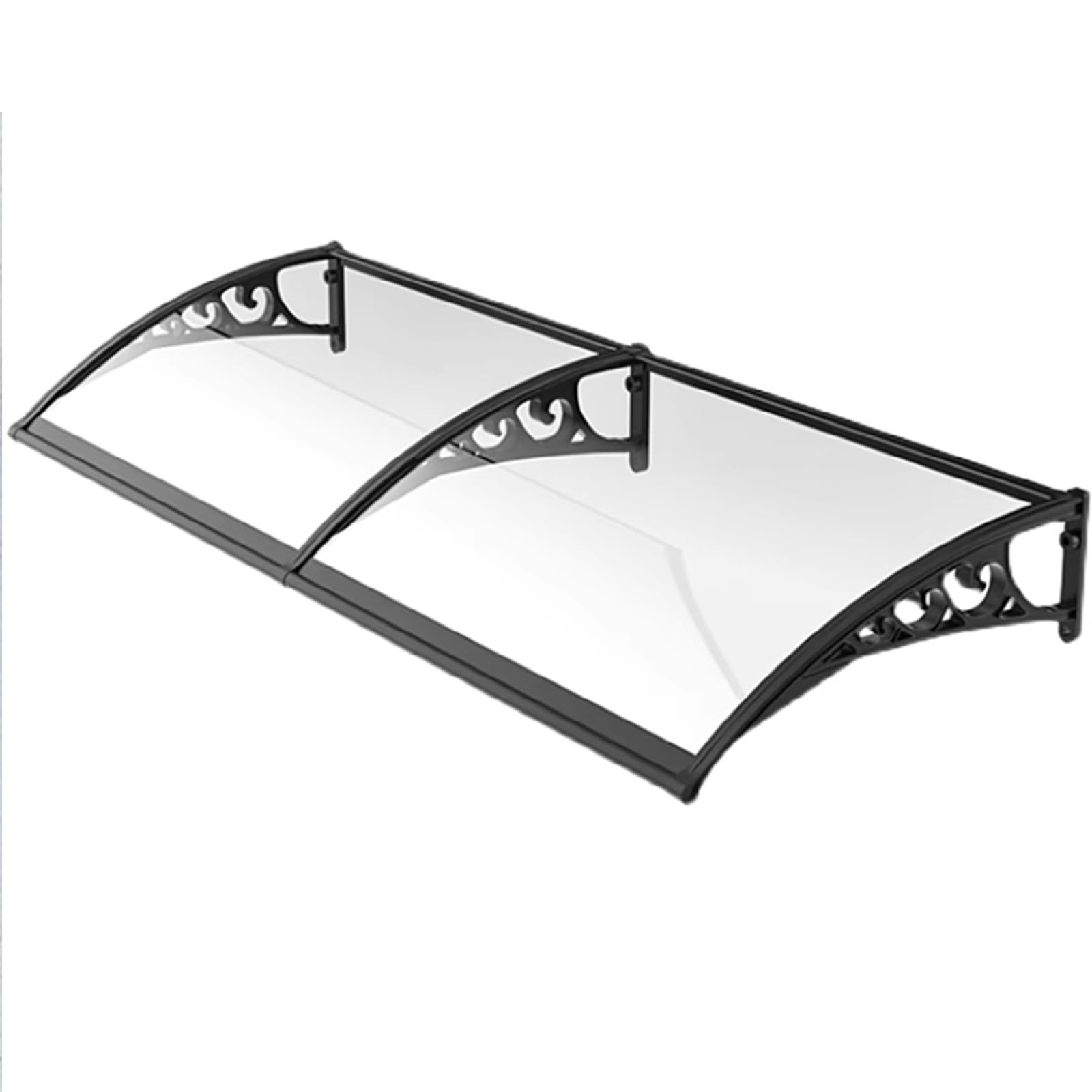 GJMSSMY Outdoor Door Canopy Metal Support Awning UV Rain Snow Protection 60x80cm Clear Porch Awning Stylish Entrance Marquee for Home Durable and WeatherResistant.