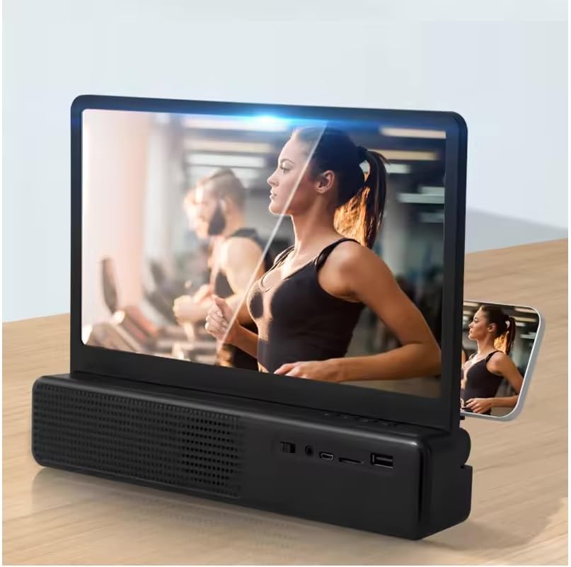 FKU F11 Screen Magnifier for Cell Phone with Bluetooth Speaker, Foldable Phone Stand Holder, Compatible with All Smartphones (F11 Black) FKU F11 Screen Magnifier for Cell Phone with Bluetooth Speaker, Foldable Phone Stand Holder, Compatible with All Smartphones (F11 Black)