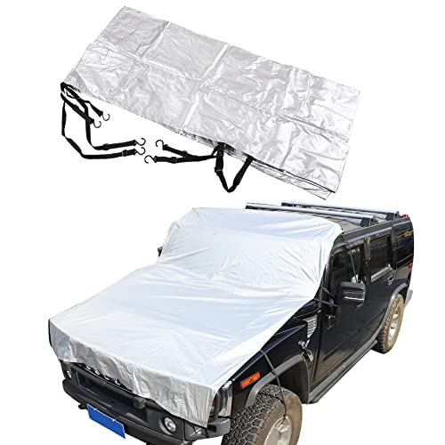 Image of PIUGILH Car Windshield Snow Cover Compatible with Hummer H2 2003-2009 /H3 2005-2009,Windshield Snow Ice Cover Sun Cover,All Weather Dustproof Windshield Cover,Protects Windshield from Rain, Sun, Frost