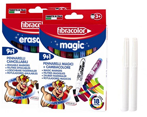 Fibracolor Farbwechsel Magic Pens & Löschbare Zauberstifte kombiniert Plus Extra KOSTENLOSE Magic White Pen und Magic White Löschbaren Stift