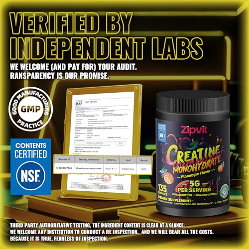 Image of Creatine Monohydrate Gummies, NSF Certified Creatine Gummy, 5g Dose for Men & Women to Support Muscle, Strength, Recovery, Cognitive Health & Memory, Pineapple Flavor, 135 Gummies