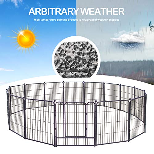 Dog Playpen,24/32/40 Inch Height in Heavy Duty,Folding Indoor Outdoor Dog Exercise Fence, Portable Pet Playpen with Door… - Image 7