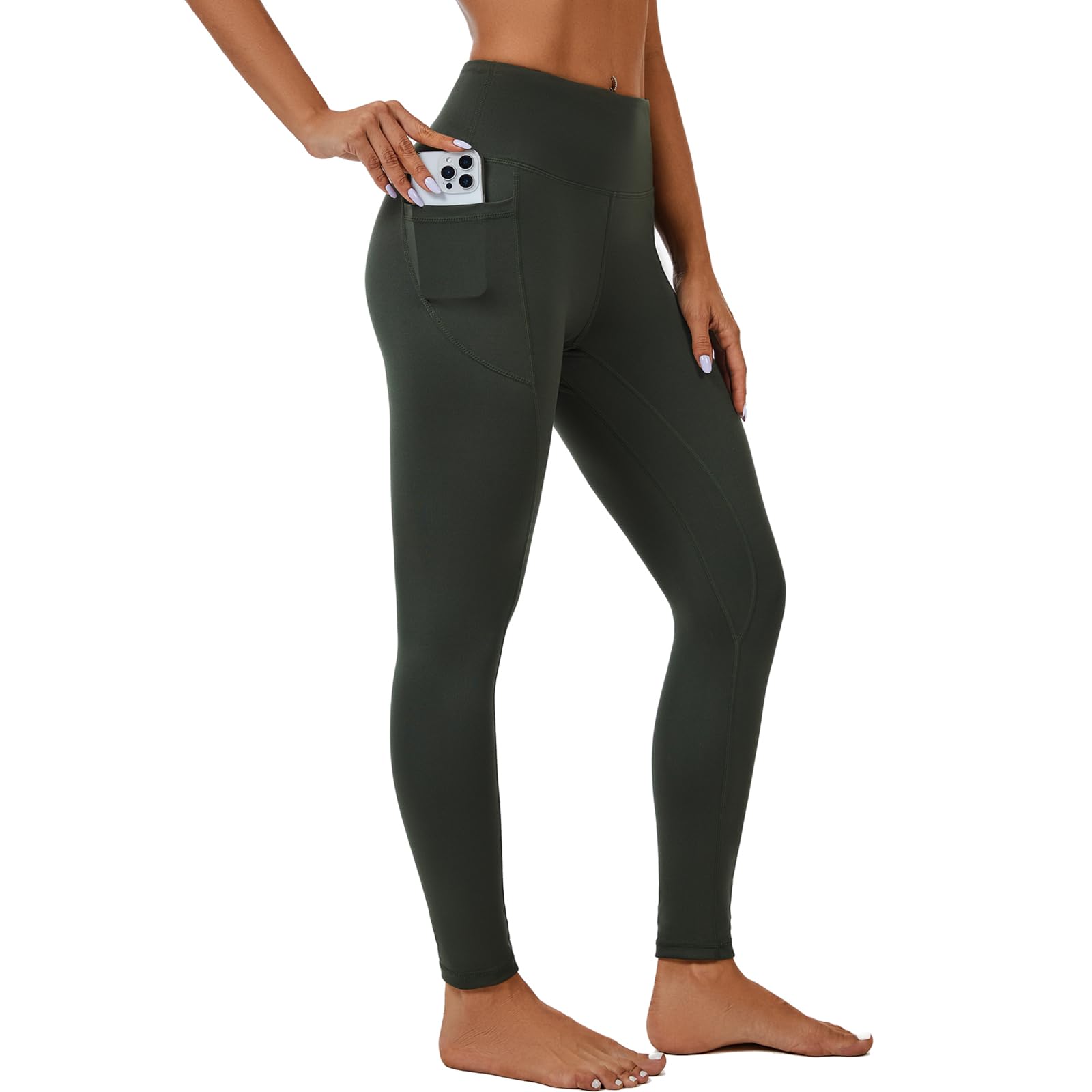 iniber Pantaloni da yoga a vita alta con tasche per le donne 4-Way Stretch Soft Running Workout Leggings Athletic Yoga Pantaloni
