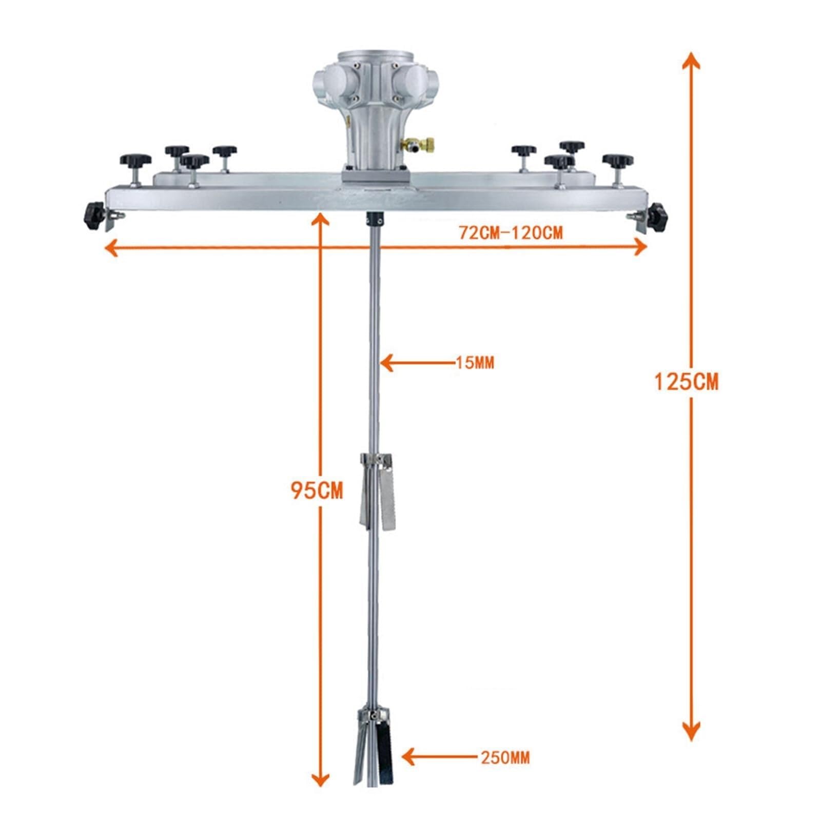 Agitateur pneumatique, mélangeur de Peinture pneumatique 3/4 CV, mélangeur pour cuve de 250 gallons, avec Support de Suspension, hélice Pliable, réglage de la Vitesse.,