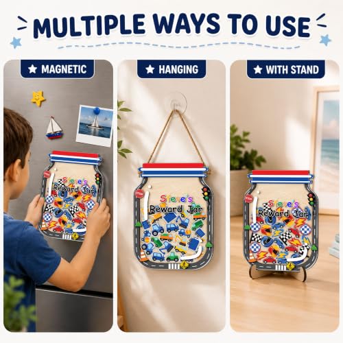 Image of Personalized Vehicle Magnetic Reward Jar for Kids, Toddler Potty Training