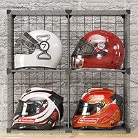 Support Casque Moto En Métal - Étages Modulables, Pour Rangement Placard Ou Présentation
