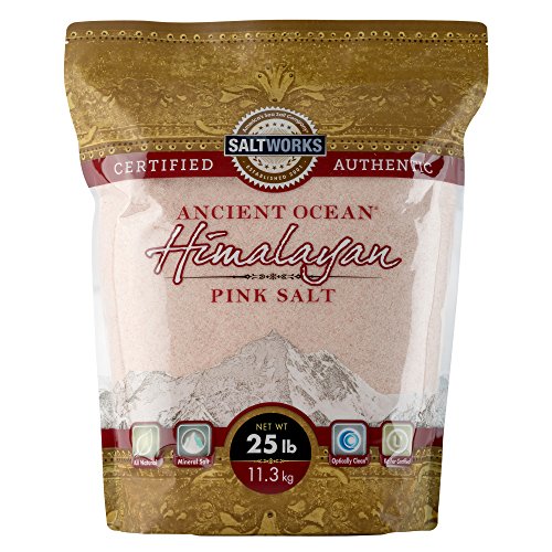 SaltWorks Ancient Ocean Himalayan Pink Salt, Fine Grain, 25 Pound Bag