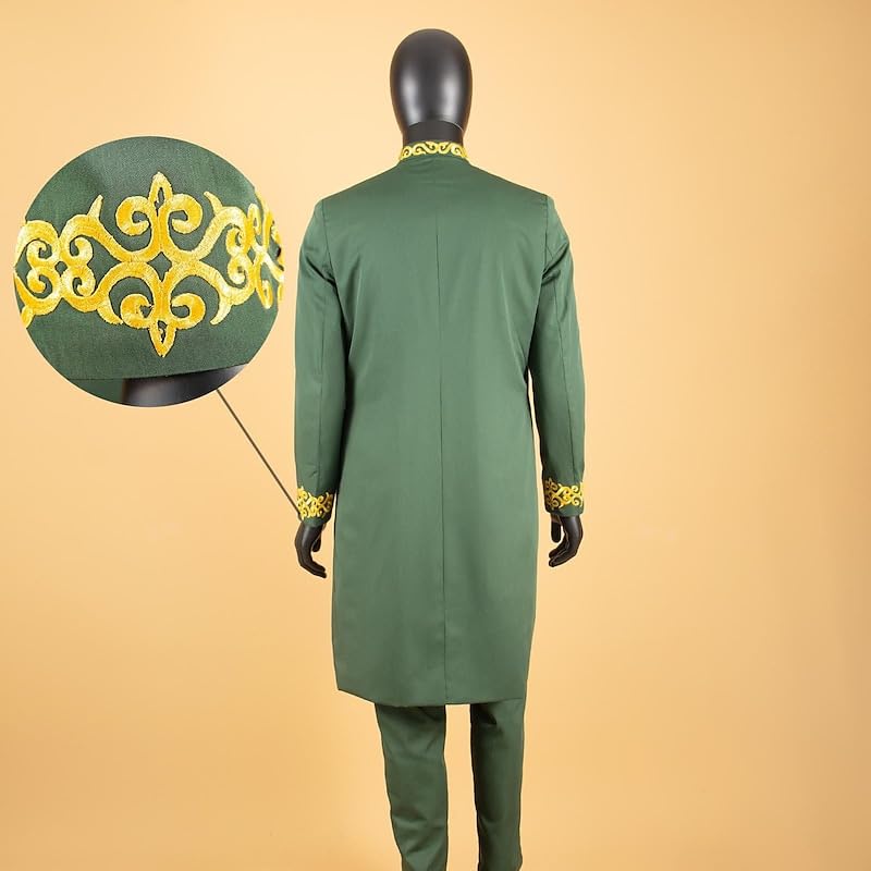 African Suits for Men Slim Fit Single Breasted Embroidery 2 Pieces Party Suit Slim Fit Groomsman Suit4
