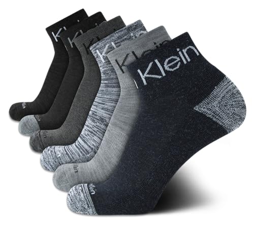 Calvin Klein Men's High Quarter Socks - 6 Pack Breathable Soft Cushioned Mini Crew Athletic Socks for Men (Shoe Size: 7-12)