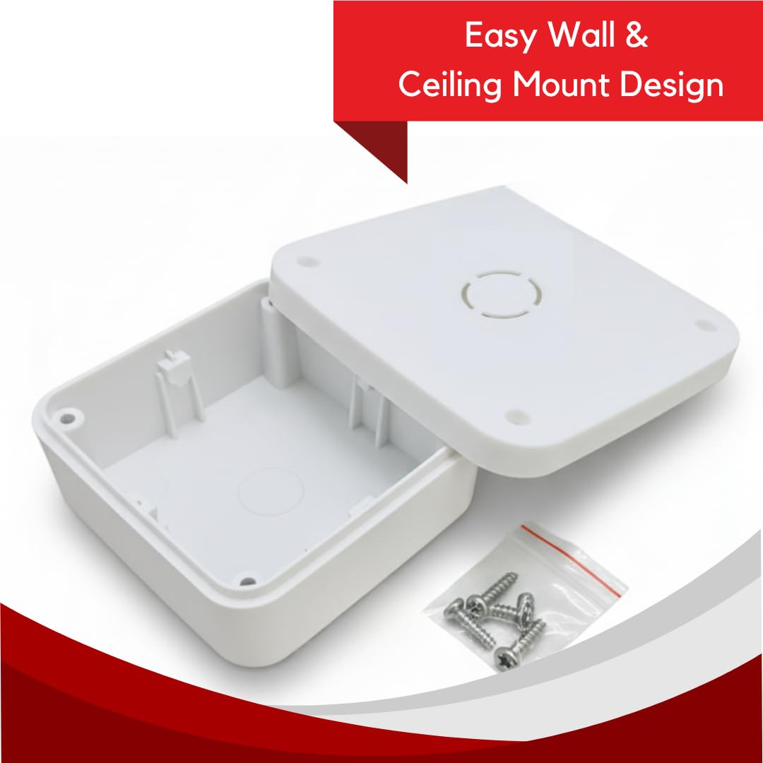 Hi-Plasst 2 Pieces of PVC CCTV Camera Junction Box 5x5 Inch – White Weatherproof Camera Box for Outdoor Use, Wall Mount CCTV Camera Box, Durable PVC Electrical Enclosure — Amazon image 4