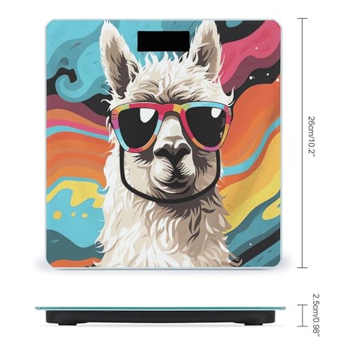 Báscula digital de baño con diseño Alpaca y pantalla LCD miniatura 2