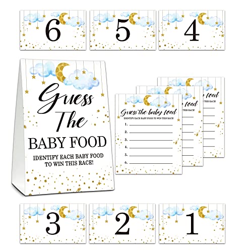 Guess the Baby Food Baby Shower Game Set - Moon and Star Themed G...