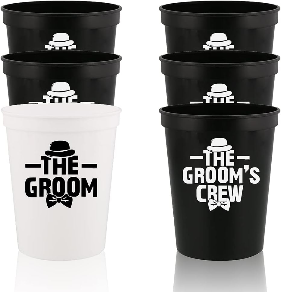 Veracco The Groom's Crew Stadium Cups Bachelor Party Favors Bachelorette Team Bride Cups Groomsman Birthday Squad Decor Wedding Favors Wedding Favor