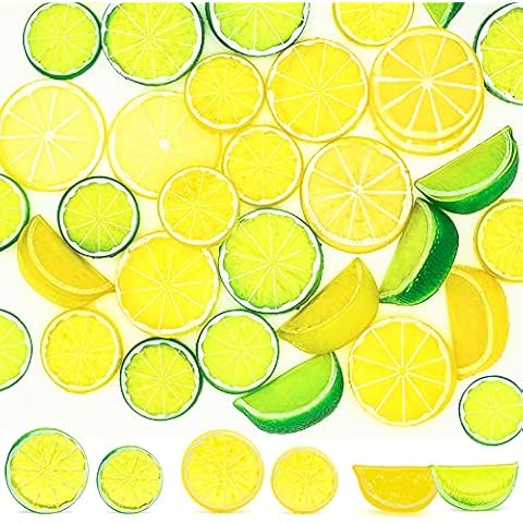 34 Piezas de Bloque de rodajas de limón de Frutas Artificiales Incluidas Cover