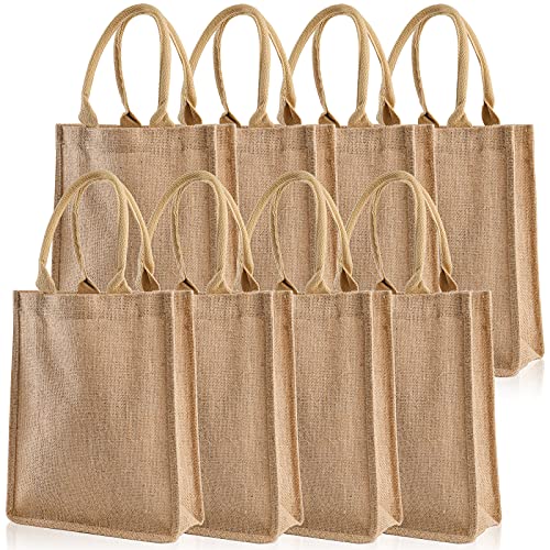 DEAYOU 8 Pack Jute Burlap Tote