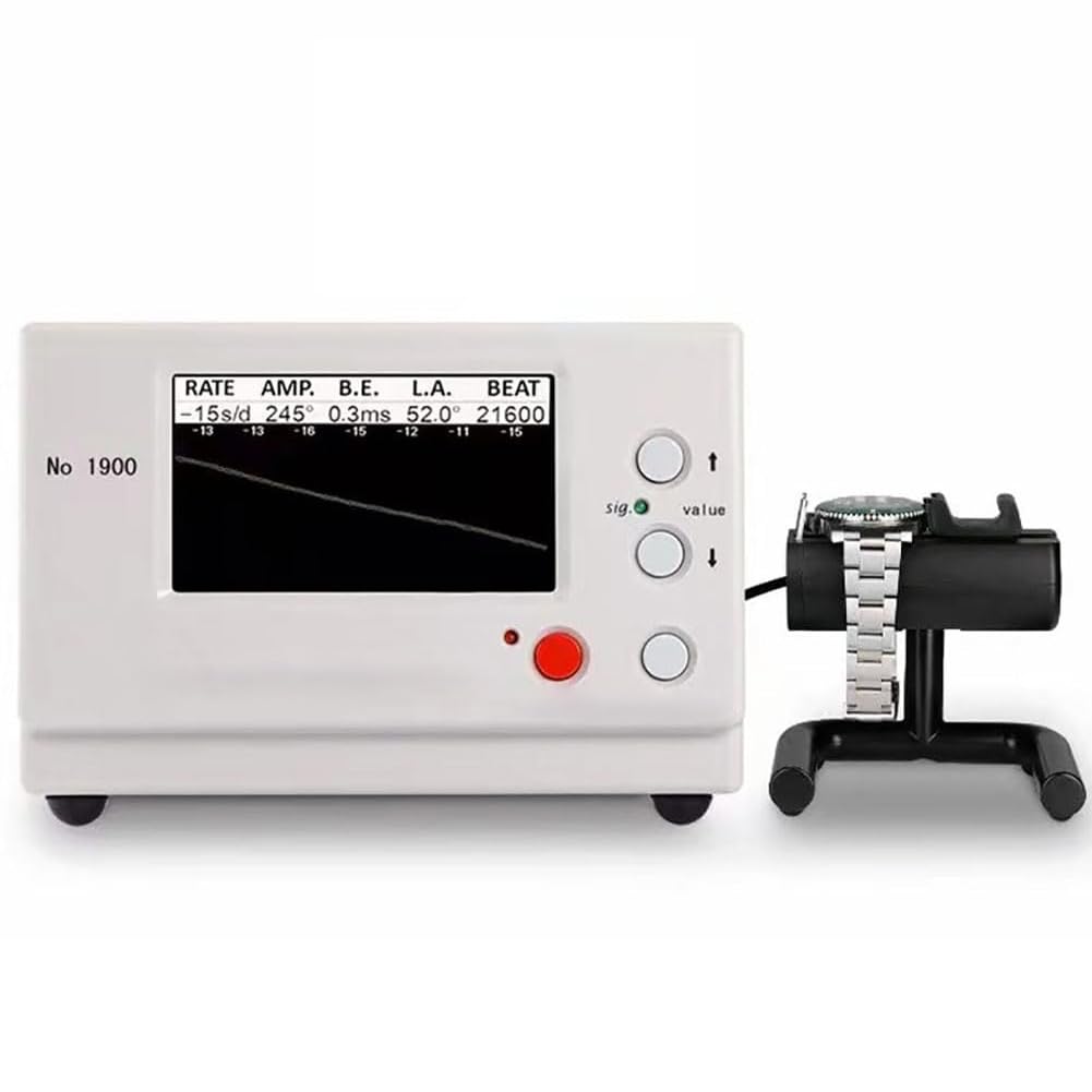 Tester per Orologi Multifunzione, Cronografo N. 1900 con Schermo Lcd e Microfono, Strumento di Calibrazione per Orologi da Polso, per Riparazione di Orologi Meccanici