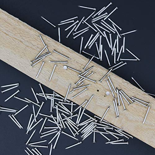 Image of JEGONFRI 1000PCS 5 /8 inch x 17Ga Flat Head Hanging Nails Wall Decor | Rust-Resistant Nickel Coating, Carbon Steel, for Home Repairs & Craft Projects, Sharp Points