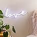 Amped & Co Love LED Neon Light, Wall Hanging Room Decor, White, 18x9 inches, 6.7 ft Clear Cord With OnOff Switch