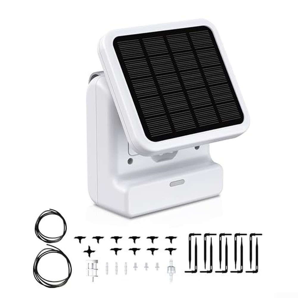 Sistema di irrigazione a goccia solare controllato da app con WiFi per piante da interno ed esterno Timer flessibili Protezione dalla carenza d'acqua e monitoraggio dei registri (B)
