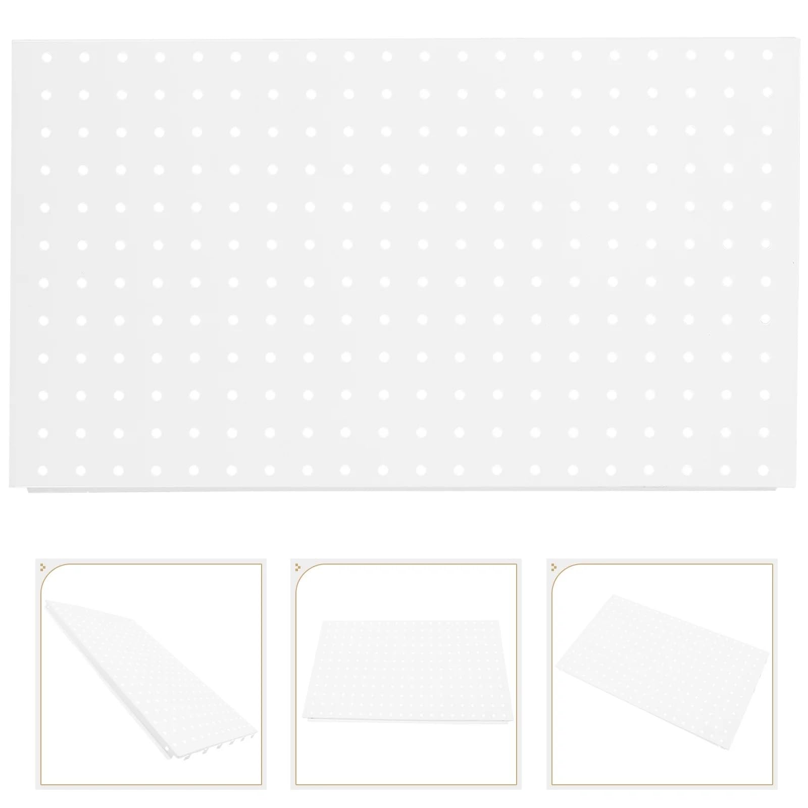 Yshiuol White Peg Boards For Walls Desk Pegboard Wall Panel Garage Organizer Tools Storage Metal Pegboards Walls Iron