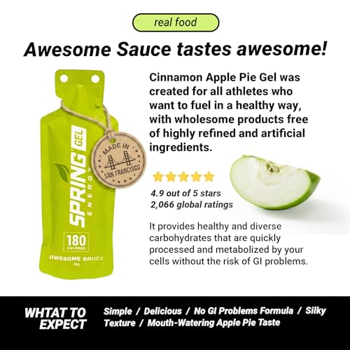 Image of Spring Energy Gel - Wholesome, Stomach Friendly, Vegan | Apple Cinnamon Sweet Potato | Awesome Sauce | No Rice Syrup. No Maltodextrin. No Preservatives