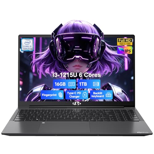 Image of NIMO 15.6'' IPS FHD Laptop, 16GB RAM 1TB SSD Intel i3-1215U (Beat R5-7520U, 6 Cores Up to 4.4GHz) Student Computer with 65W Fast PD, 2 Years Warranty, Fingerprint, Backlit Keyboard, Wi-Fi 6, for Home