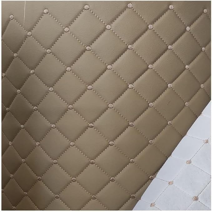Tkanina Tapicerska Ze Sztucznej Skóry, Pikowana, Z Wzorem Diamentowym, Na Siedzenia Samochodowe, Biała Tkanina Ze Skóry Ekologicznej(Beige,1.6x3m)