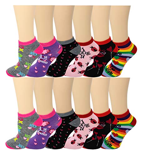 Image of SUMONA Differenttouch 12 Pairs Pack Women Low Cut Colorful Fancy Design Ankle Socks