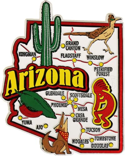 Imán decorativo estado Arizona 3x4 pulgadas miniatura 1