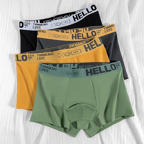 GoodTool 5-Pack Men's Boxer Briefs, Mid-Rise Briefs, Soft and Breathable for Everyday Wear (XL - Black + Dark Gray + Light Gray + Green + Yellow)
