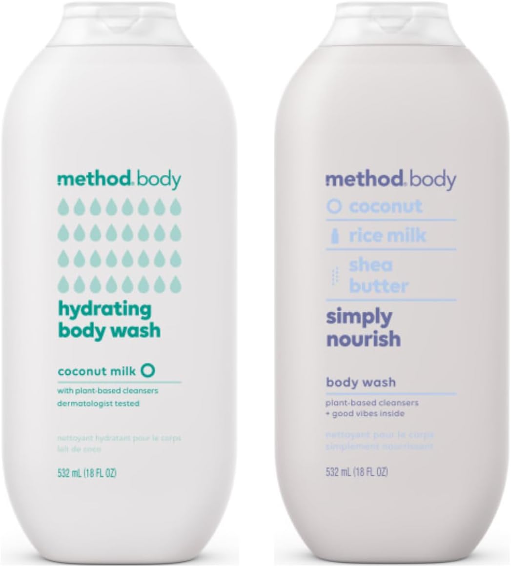 Method Body Wash Variety Pack, Hydrating Coconut Milk 18 Fl Oz, Simply Nourish 18 Fl Oz (Variety Pack)