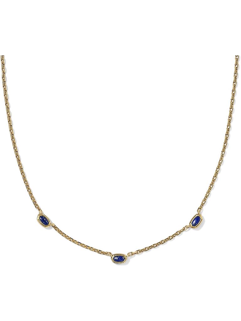 Gold Kendra Scott Mini Elisa Three Stone Strand Necklace