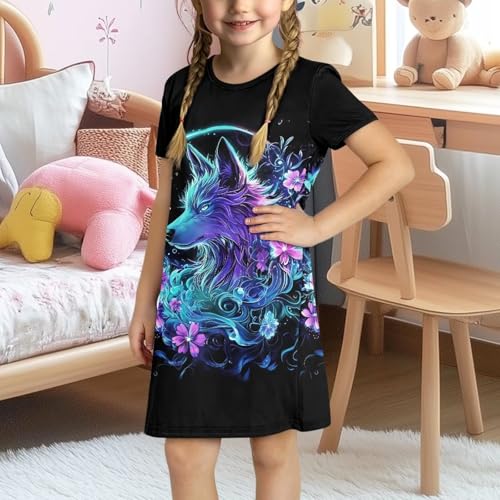 Summer Short Sleeve Nightgowns with Side Pockets Causal Knee Length Loungewear4