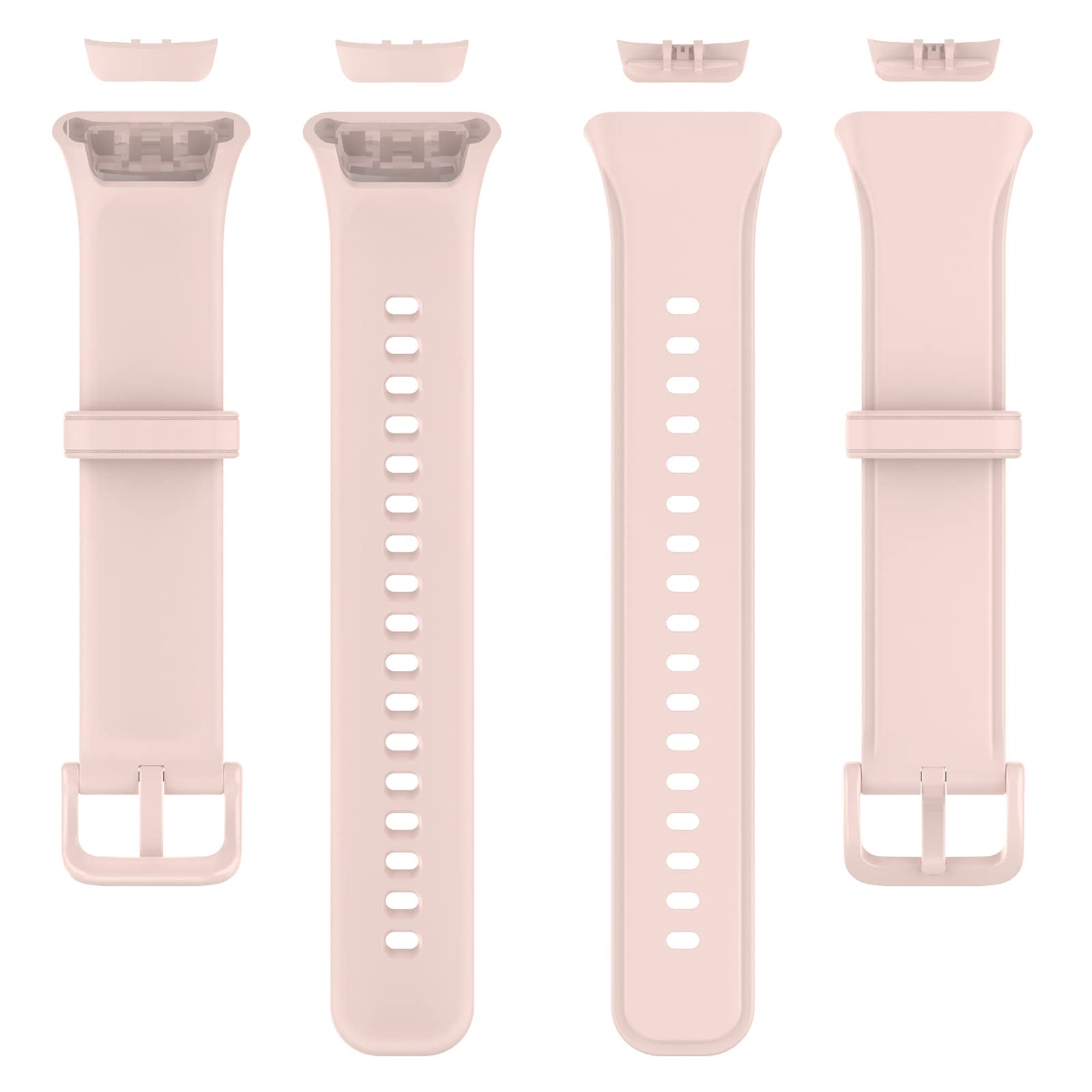 GIOPUEY Cinturini Compatibile con Oppo Band 2, Morbido Silicone Cinturino + 3 Pezzi Pellicola Protettiva, [Resistente all'Usura] [Traspirante] - Flesh Pink