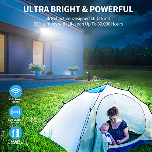 image for KDD Solar Deck Lights Outdoor, 36 LED Motion Sensor Light with 4 Light