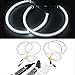 MASO 12V 4*Light Rings Rubber Sleeve Angel Eyes Light,Set For BMVV E36 E38 E39 E46 White Car Headlight Rings,CCFL Ring LED DRL