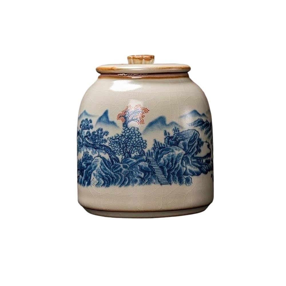 Bx9rE7tK3g Kitchen Storage Jar Mihuang Ru Kiln Tea Jar Household Ceramic Storage With Sealed Lid Exquisite Mini Caddy Ceramic Tea Canister