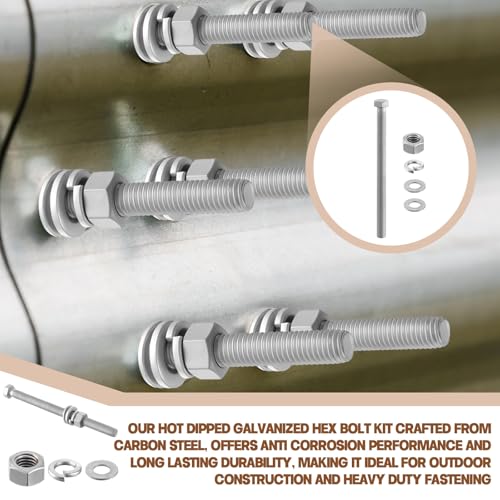 Pernos hexagonales Hicarer grado 4.8 para reparar vigas y postes 5
